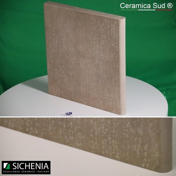 Gradino esterno per scala in muratura effetto pietra beige marrone chiaro spessorato 3 cm. SICHENIA